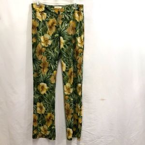 Cache VINTAGE Sequined Pants With Hibiscus Design Size 10 (31”)